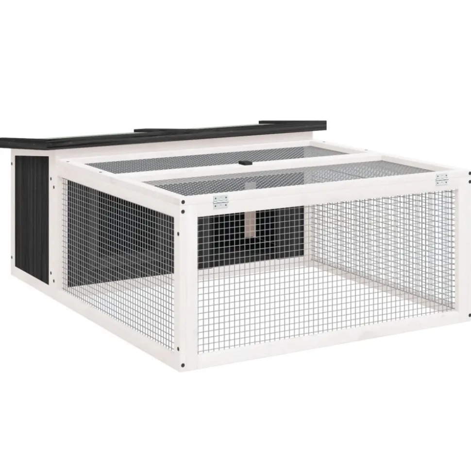 HELLOSHOP26 - Clapier 117,5 x 97 x 47,5 cm bois de pin massif gris