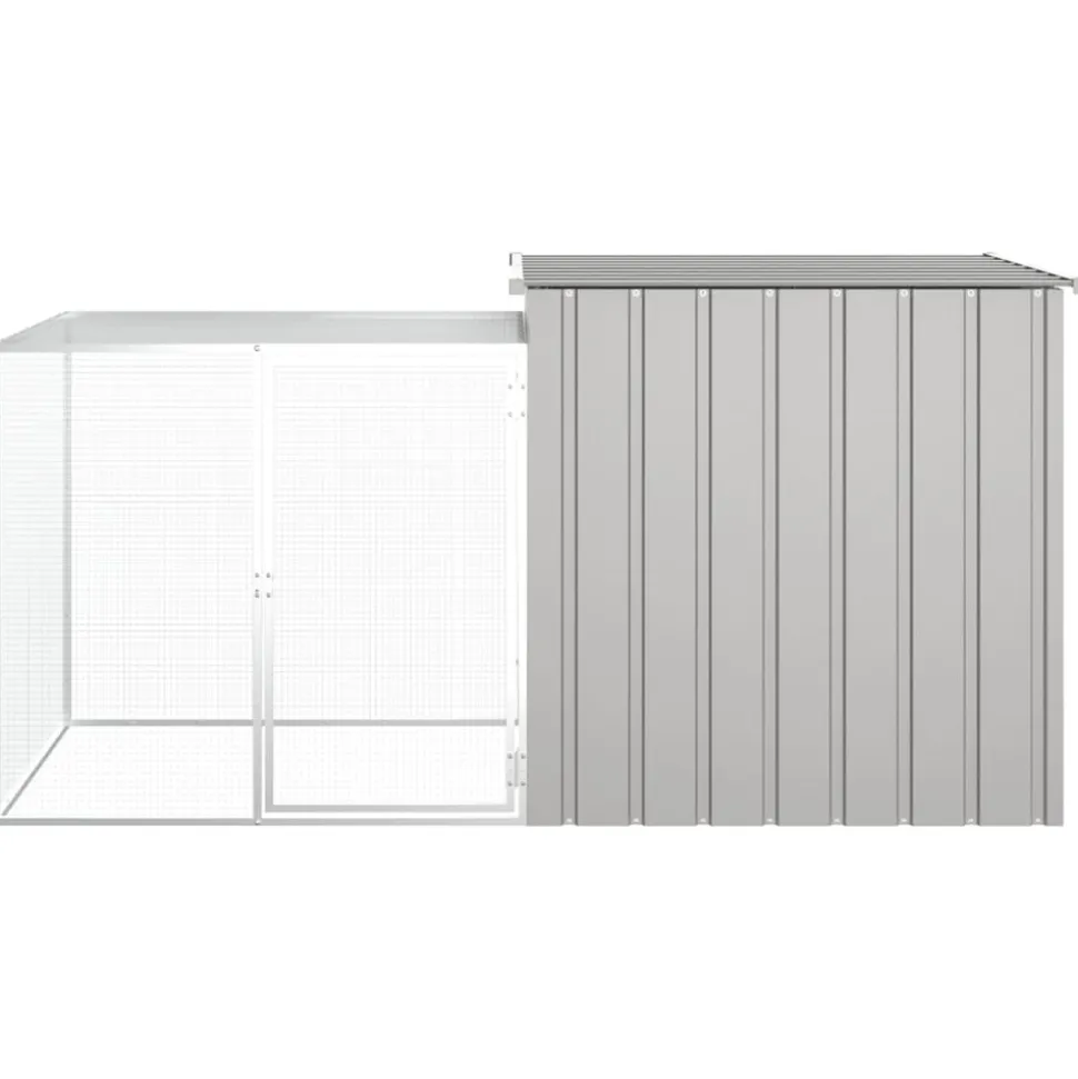 HELLOSHOP26 - Clapier 200 x 91 x 100 cm acier galvanisé gris