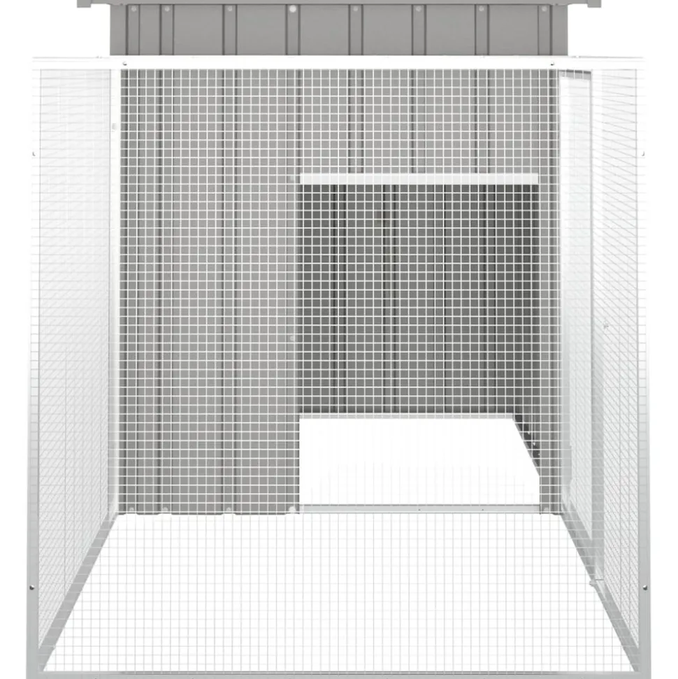 HELLOSHOP26 - Clapier 200 x 91 x 100 cm acier galvanisé gris