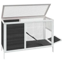 HELLOSHOP26 - Clapier 103 x 44 x 69,5 cm bois de pin massif gris