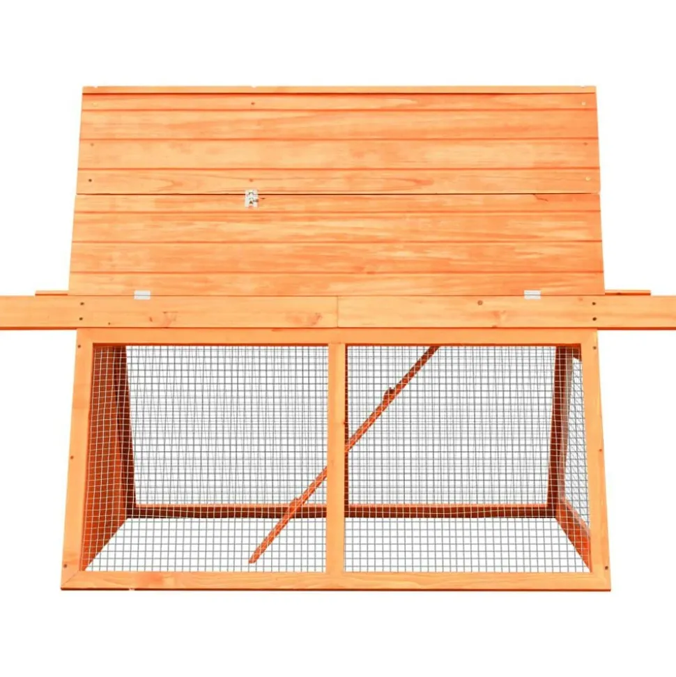 HELLOSHOP26 - Clapier bois de pin et de sapin massif 152 x 128 x 108 cm bois marron