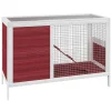 HELLOSHOP26 - Clapier moka 103 x 44 x 69,5 cm bois de pin massif marron