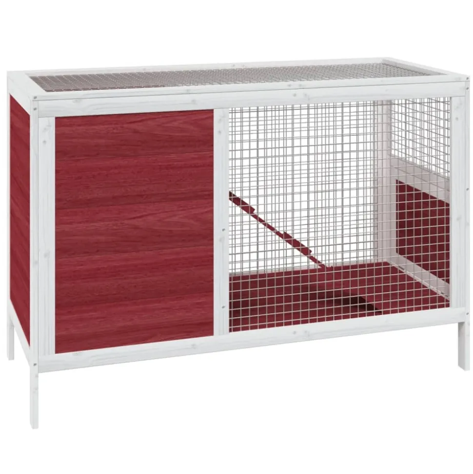 HELLOSHOP26 - Clapier moka 103 x 44 x 69,5 cm bois de pin massif marron