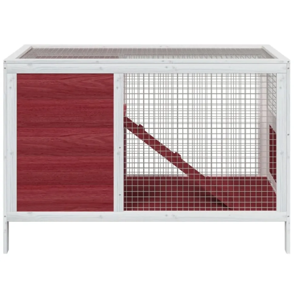 HELLOSHOP26 - Clapier moka 103 x 44 x 69,5 cm bois de pin massif marron