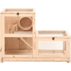 HELLOSHOP26 - Cage à hamster 81 x 40 x 60 cm bois massif de sapin marron