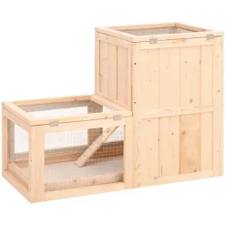 HELLOSHOP26 - Cage à hamster 81 x 40 x 60 cm bois massif de sapin marron
