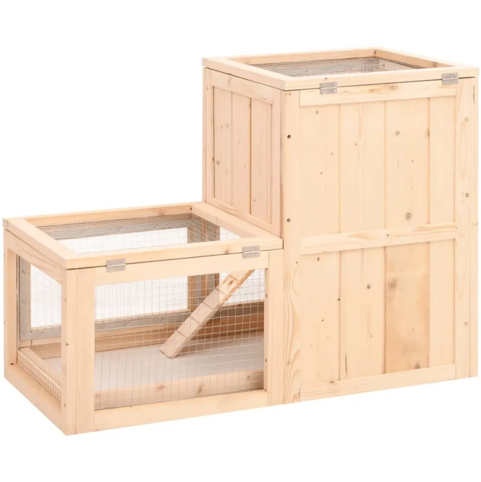HELLOSHOP26 - Cage à hamster 81 x 40 x 60 cm bois massif de sapin marron