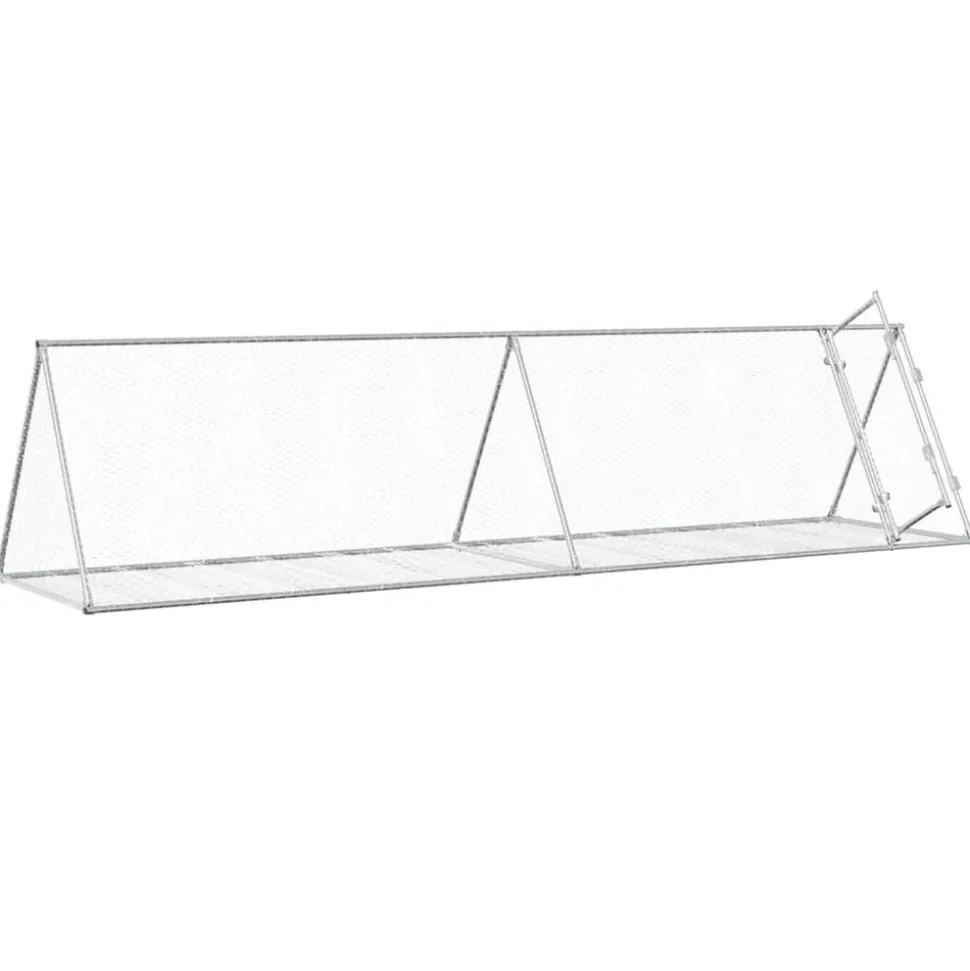 HELLOSHOP26 - Cage à lapin argenté 400 x 105 x 91 cm acier galvanisé argent