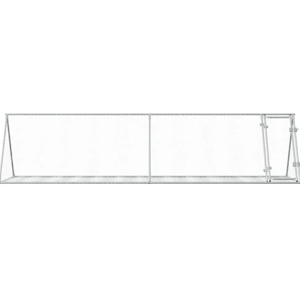 HELLOSHOP26 - Cage à lapin argenté 400 x 105 x 91 cm acier galvanisé argent