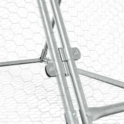 HELLOSHOP26 - Cage à lapin argenté 400 x 105 x 91 cm acier galvanisé argent