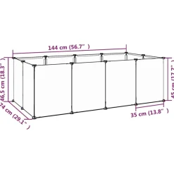 HELLOSHOP26 - Cage pour petits animaux transparent 144 x 74 x 46,5 cm pp et acier transparent