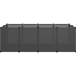 HELLOSHOP26 - Cage pour petits animaux 144 x 74 x 46,5 cm pp et acier noir