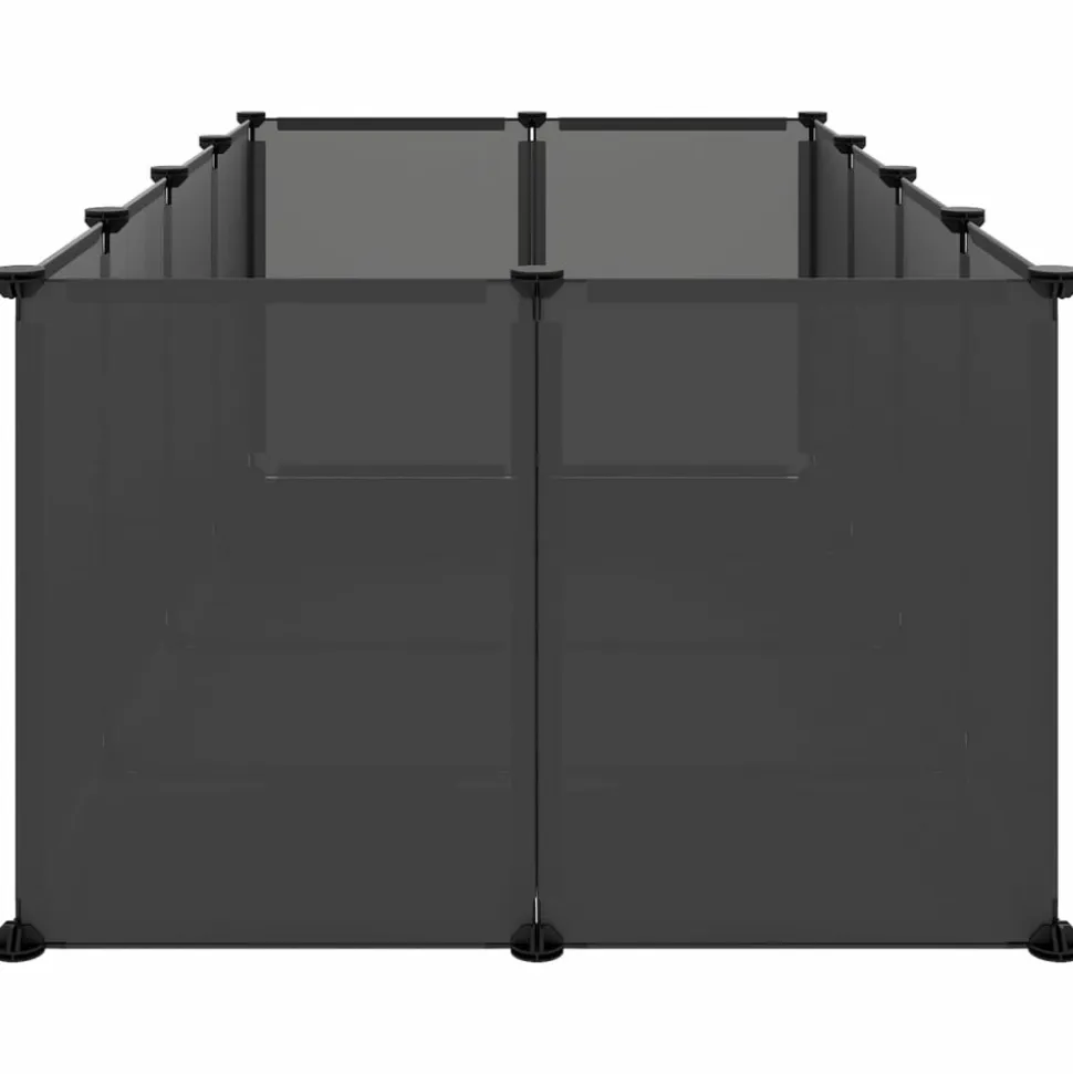 HELLOSHOP26 - Cage pour petits animaux 144 x 74 x 46,5 cm pp et acier noir