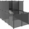 HELLOSHOP26 - Cage pour petits animaux 142 x 74 x 93 cm pp et acier noir