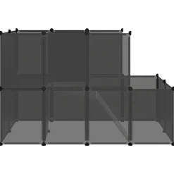 HELLOSHOP26 - Cage pour petits animaux 142 x 74 x 93 cm pp et acier noir