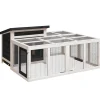 HELLOSHOP26 - Clapier 144 x 123 x 67,5 cm bois de pin massif gris