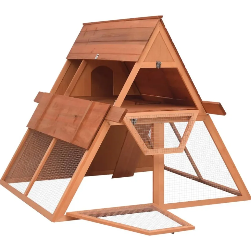 HELLOSHOP26 - Clapier 152 x 127 x 109,5 cm bois de sapin massif marron