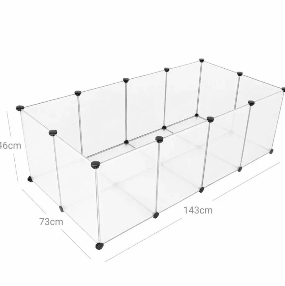 HELLOSHOP26 - Enclos petits animaux fond cage modulable cochon d'inde hamster lapin rongeur petits animaux domestiques 143 x 73 x 46 cm pan