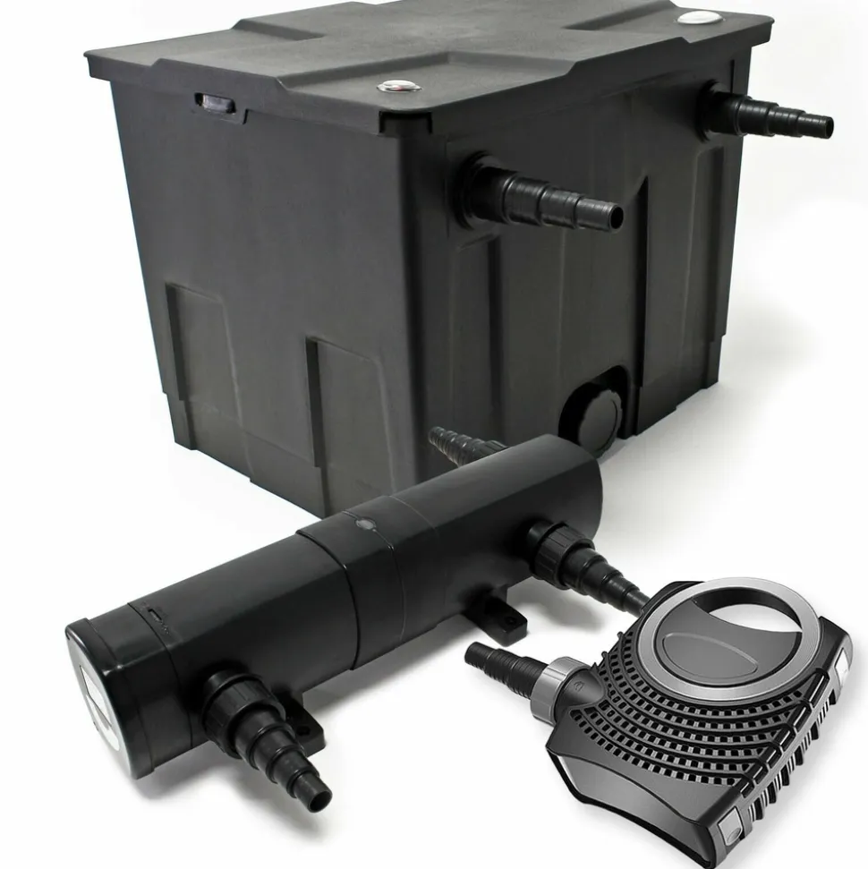 HELLOSHOP26 - Kit de filtration bassin 12000 litres 80 watts pompe éco stérilisateur uvc 18w 412