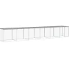 HELLOSHOP26 - Poulailler enclos cage poules avec toit clair 603 x 98 x 90 cm acier galvanisé gris