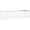 HELLOSHOP26 - Poulailler enclos cage poules avec toit clair 403 x 98 x 90 cm acier galvanisé gris