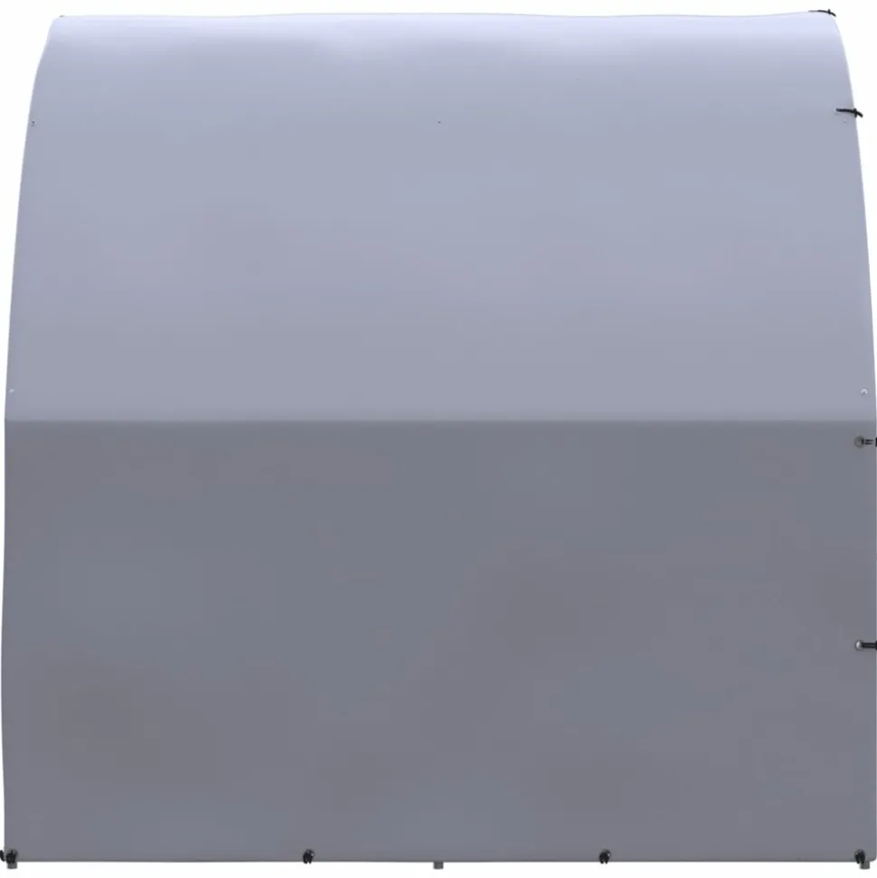 HELLOSHOP26 - Poulailler enclos cage poules d'extérieur 3 x 12 x 2 m acier galvanisé argent