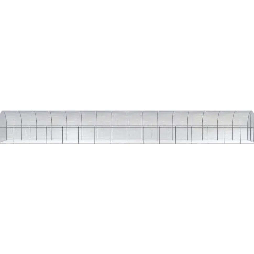 HELLOSHOP26 - Poulailler enclos cage poules d'extérieur 3 x 16 x 2 m acier galvanisé argent