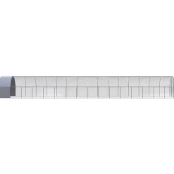 HELLOSHOP26 - Poulailler enclos cage poules d'extérieur 3 x 16 x 2 m acier galvanisé argent