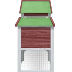 HELLOSHOP26 - Poulailler enclos cage poules moka 186,5 x 58,5 x 113 cm bois massif de pin marron