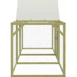 HELLOSHOP26 - Poulailler enclos cage poules 300 x 100 x 150 cm bois de pin massif imprégné marron