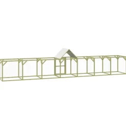 HELLOSHOP26 - Poulailler enclos cage poules 700 x 100 x 150 cm bois de pin massif imprégné marron
