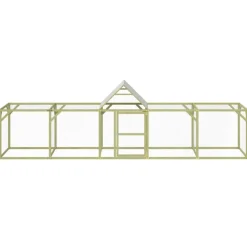 HELLOSHOP26 - Poulailler enclos cage poules 500 x 100 x 150 cm bois de pin massif imprégné marron