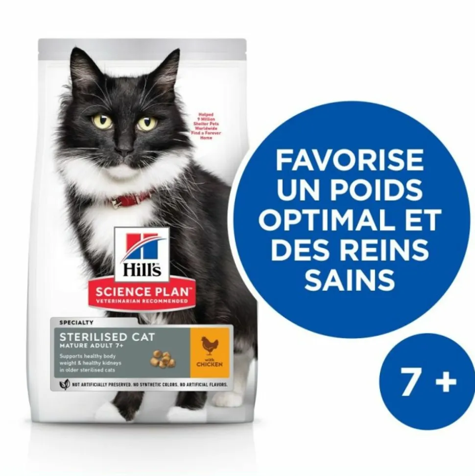 HILL'S - Croquettes chat science plan sterilised mature adult poulet - hill's 3 kg