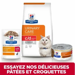 HILL'S - Patee chat adult prescription diets c/d urinary stress poulet (sachet) - hill's 12*85 g