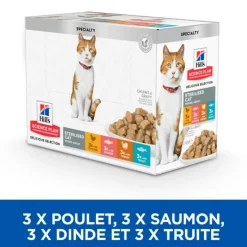 HILL'S - Patee chat science plan adult sterilised young adult mixte 4 saveurs (sachet) - hill's 12*85 g