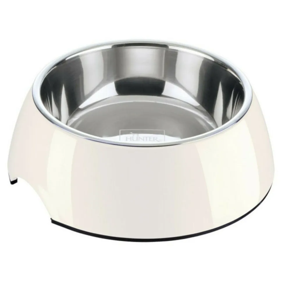 HUNTER - Mangeoire pour chiens mélamine acier inoxydable blanc 350 ml (NULL,5 x 18,5 x 9,5 cm)