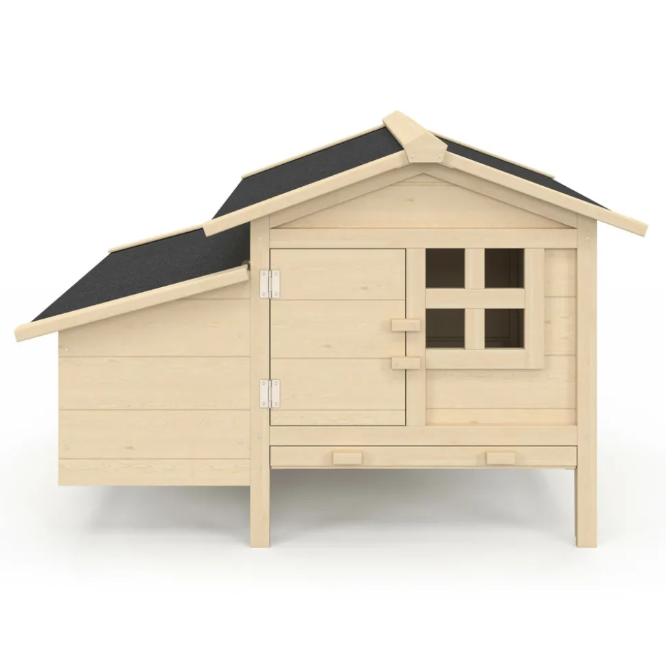 IDMARKET - Poulailler sur pilotis xxl avec pondoir en bois