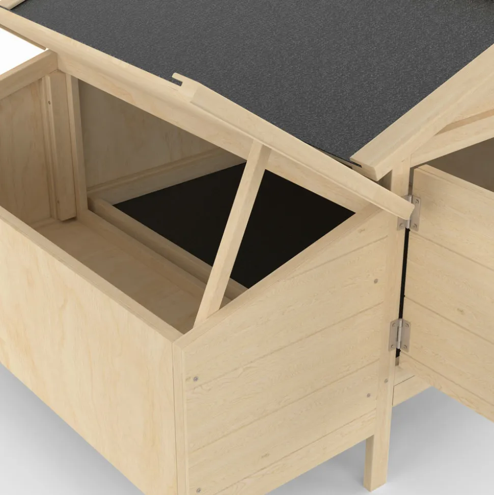 IDMARKET - Poulailler sur pilotis xxl avec pondoir en bois