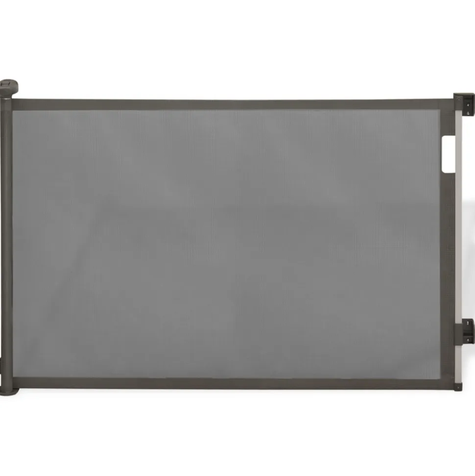 IDMARKET - Barrière de sécurité rétractable pour animaux domestiques 130 cm gris