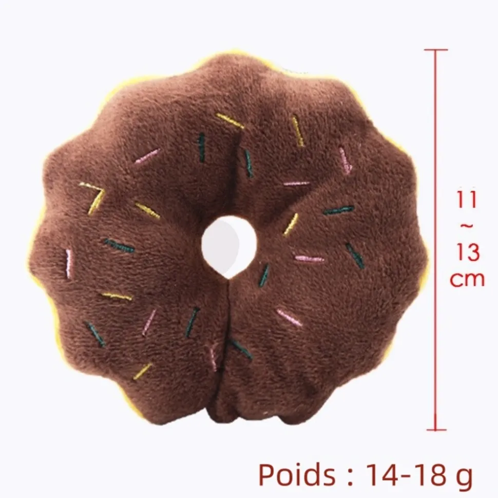 Jouet en peluche pour chien avec des motifs de fruits et d'animaux de dessin animé