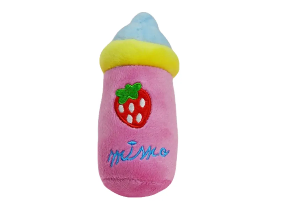 Jouets pour chiens en forme de hamburger, de frites, de glace, d'écrevisses, de bouteille de lait et de bonbons