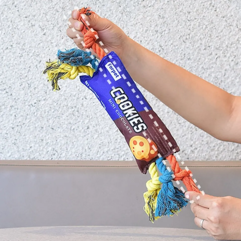 Jouets pour chiens - mcboson - corde couinante en forme de biscuit