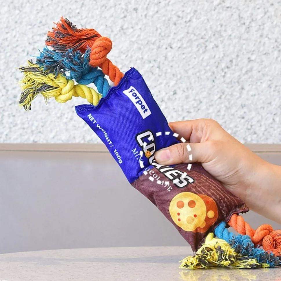 Jouets pour chiens - mcboson - corde couinante en forme de biscuit