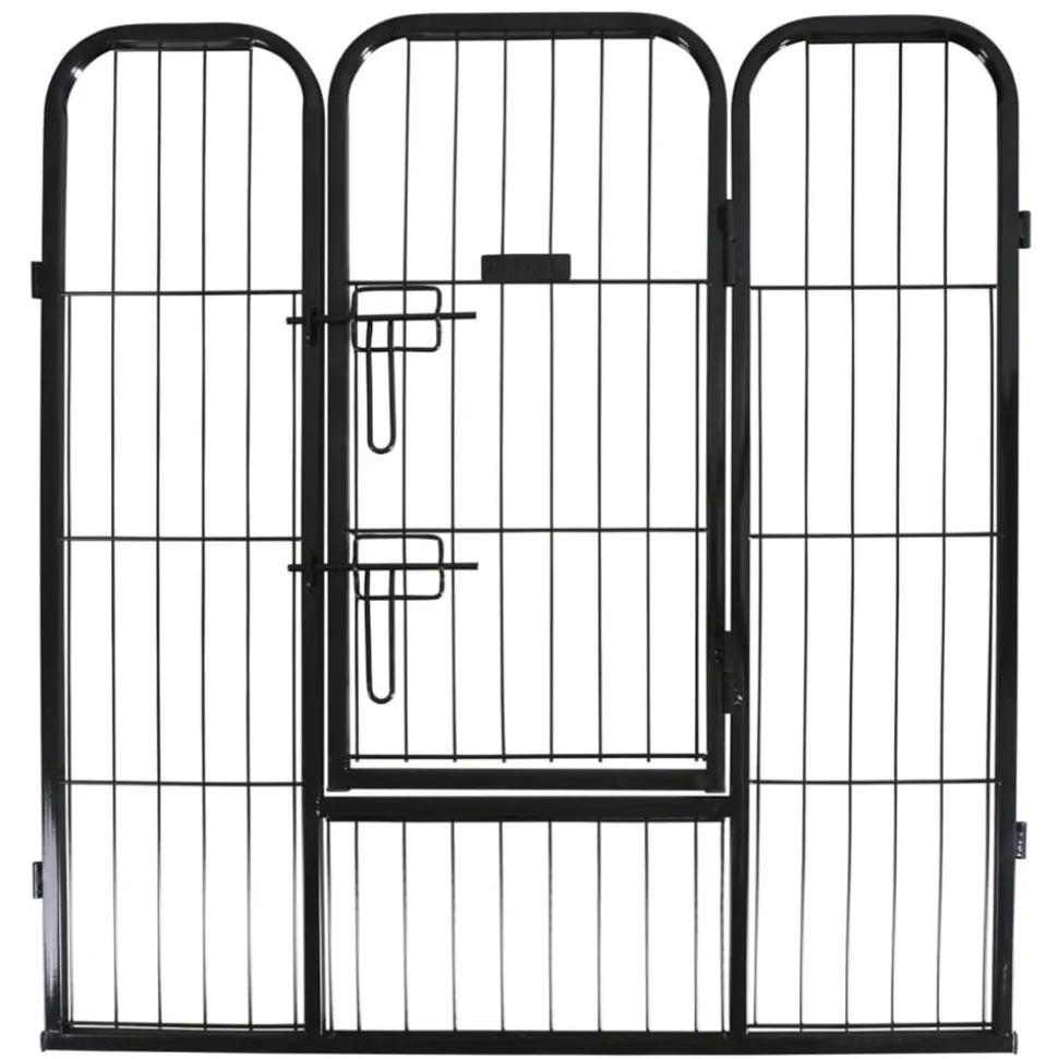 KERBL - Enclos d'extérieur avec porte pour animaux de compagnie noir