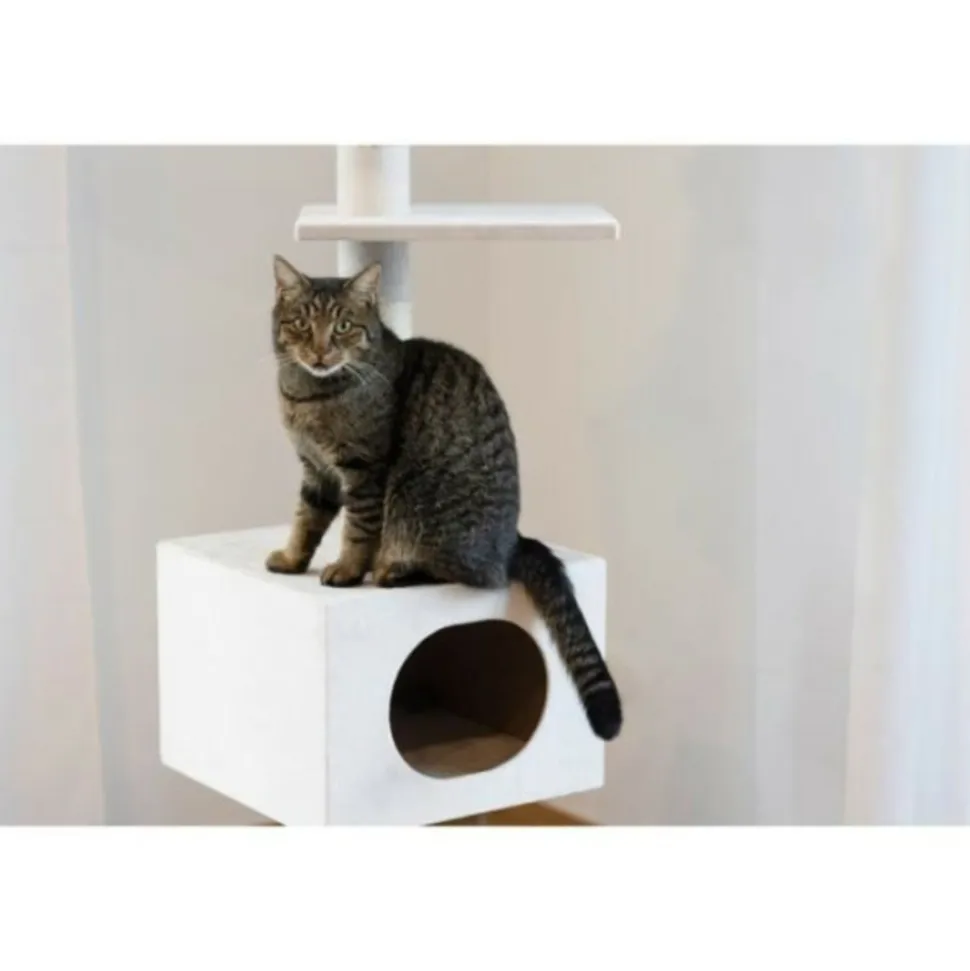 KERBL - Kerbl - arbre a chat ferdi - 38 x 38 x 240 a 260 cm - blanc - sisal