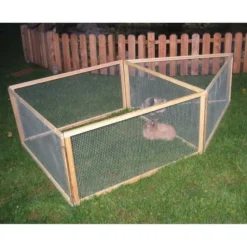 KERBL - Kerbl - enclos extérieur pour rongeurs - vario bois - grillage fin - dimensions 120x120x59cm