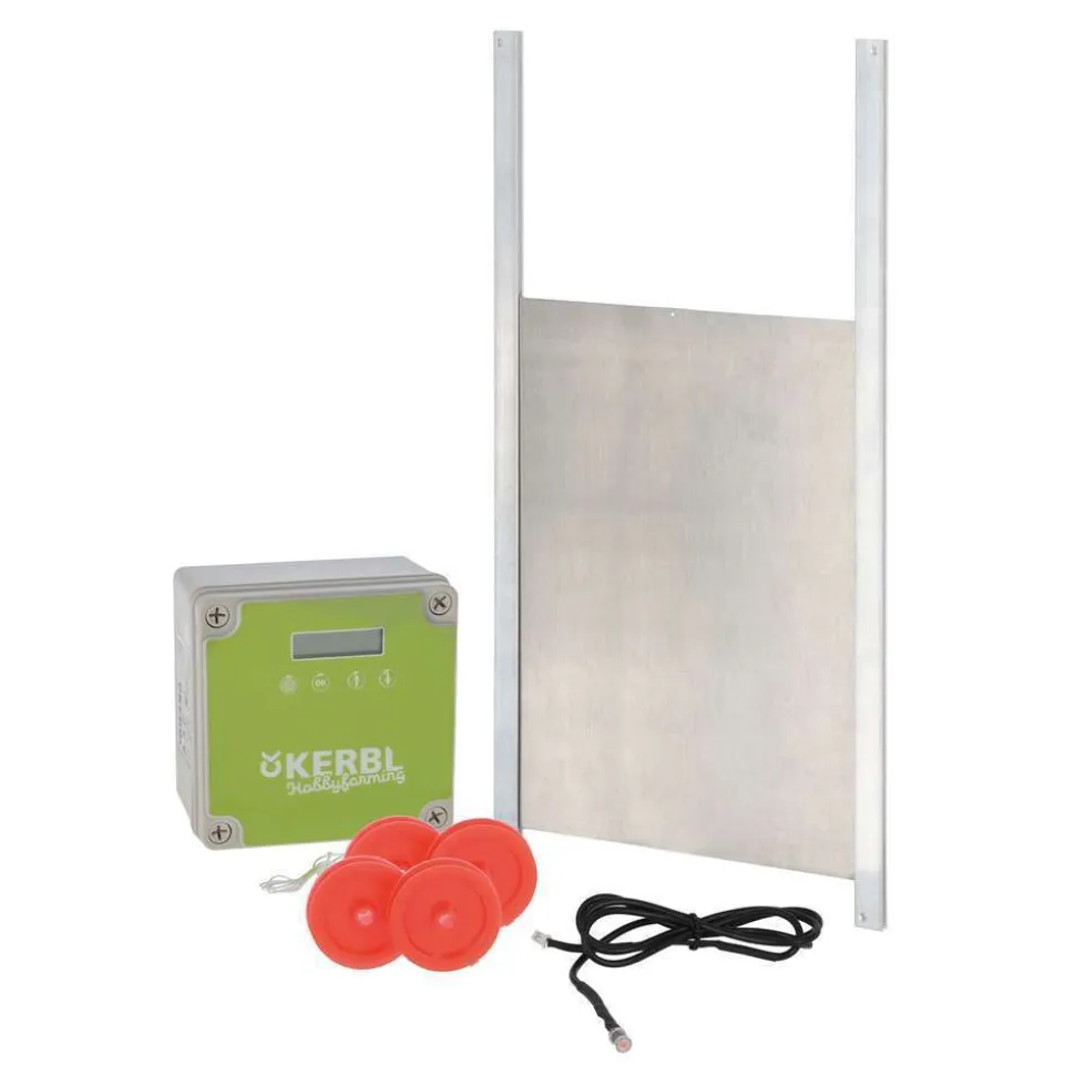 KERBL - Kit complet - Porte Coulissante automatique de poulailler 300 x 400 mm