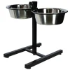 KERBL - Mangeoires d'animaux de compagnie avec support 2x2,8 l 43cm noir