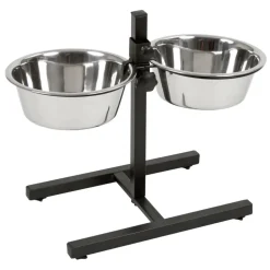 KERBL - Mangeoires d'animaux de compagnie avec support 2x2,8 l 43cm noir