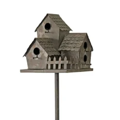 LA GRANDE PRAIRIE - Nichoir oiseaux fer village 34x31x170cm